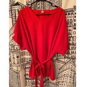 Red Blouse with Tie, Size XL